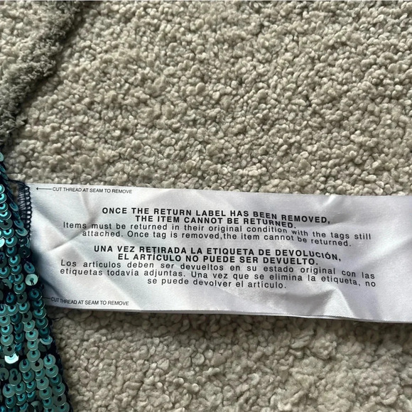 Dress the Population Paloma blue mini Sequin tight sexy cowl neck Dress XS new - Picture 8 of 12